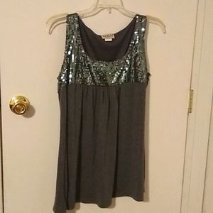 Grey Sequined Top